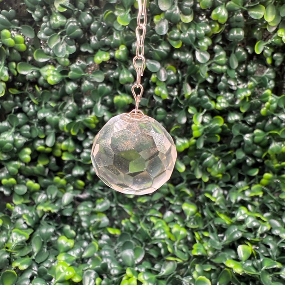 Faceted Clear Quartz Sphere Pendulum - Picture 4 of 4